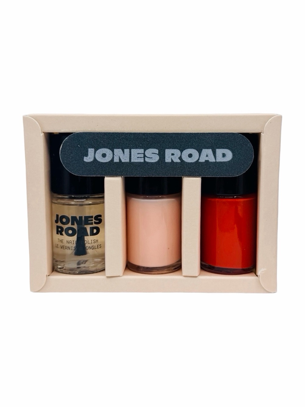Jones Road The Nail Polish Kit - Base/Top Coat + Poppy + Ballerina + Nail File